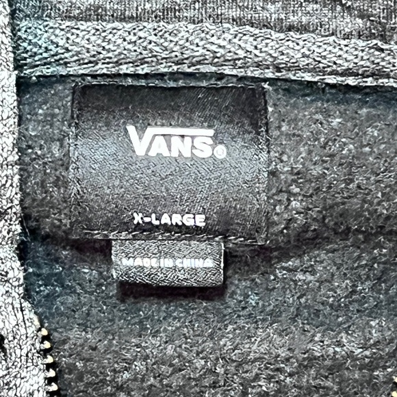 Vans Off The Wall Zip-Up Hoodie - Dark Heather Gray - Women's XL - Picture 3 of 7